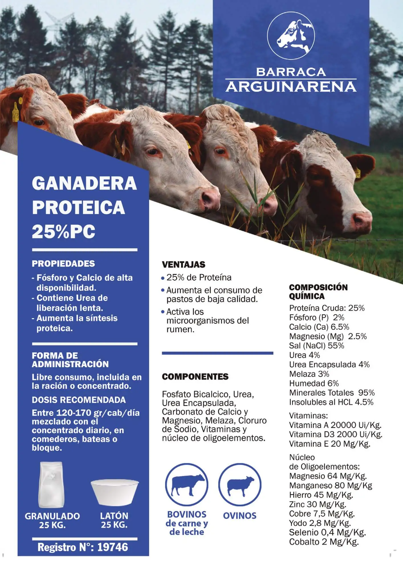 Ganadera Proteica 25% PC
