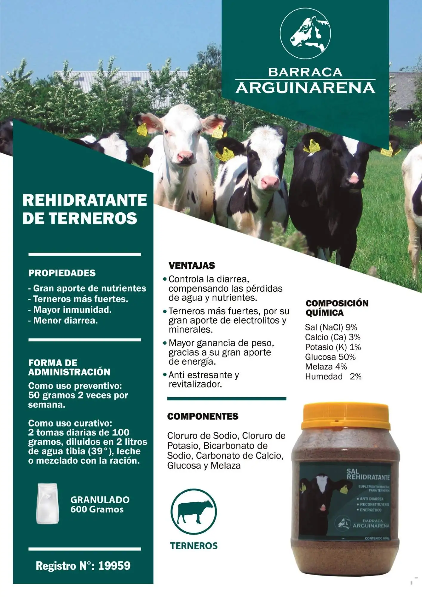 Rehidratante de Terneros
